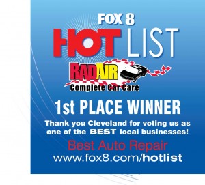 Fox 8 Hot List - Rad Air is the 1st Place Winner